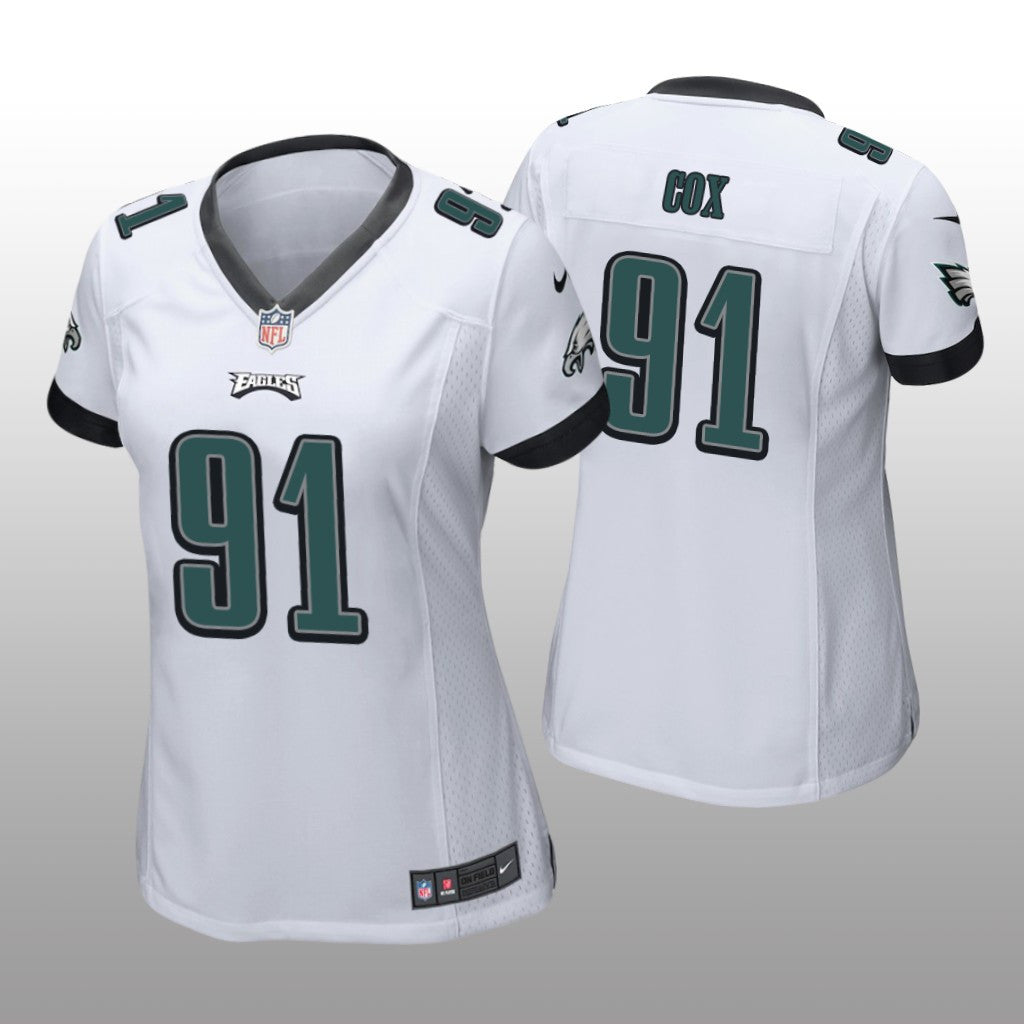 Philadelphia Eagles #91 White Fletcher Cox Game Jersey Women's