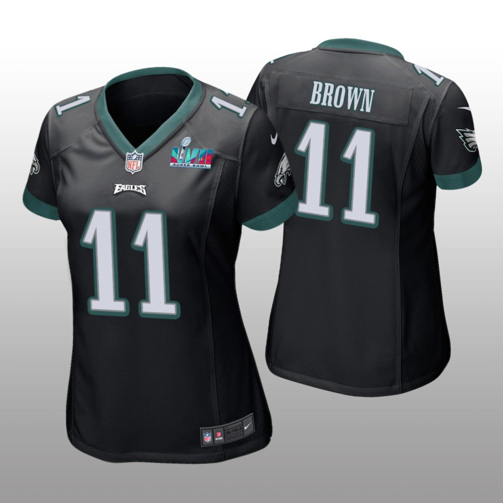 Philadelphia Eagles A.J. Brown Black Game Jersey Super Bowl LVII Women's