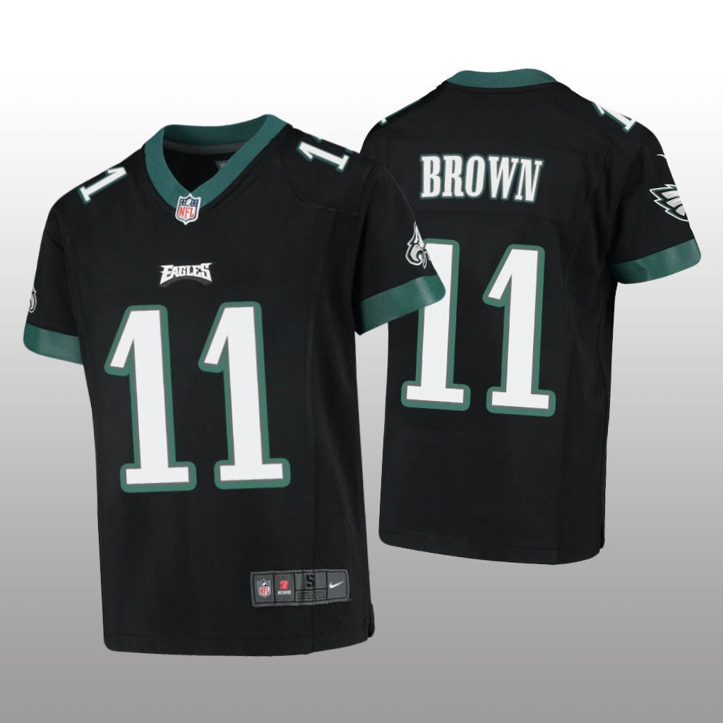 Philadelphia Eagles A.J. Brown Black Jersey Game Youth
