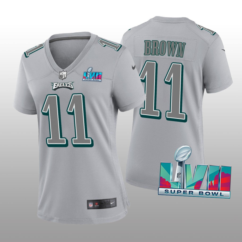 Philadelphia Eagles A.J. Brown Gray Atmosphere Jersey Super Bowl LVII Women's