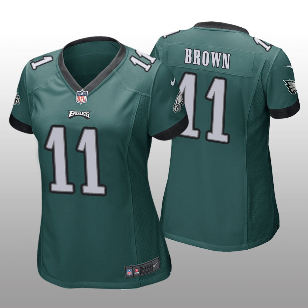 Philadelphia Eagles A.J. Brown Green Jersey Game Women's