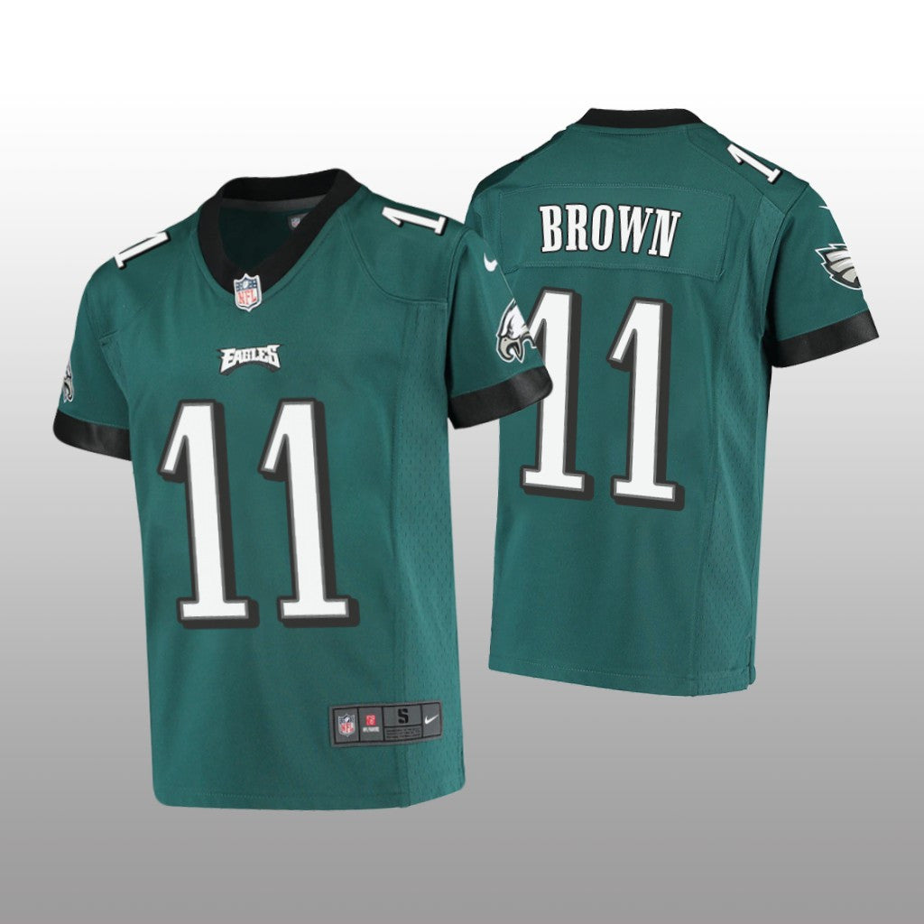Philadelphia Eagles A.J. Brown Midnight Green Jersey Game Youth