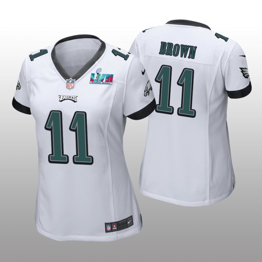 Philadelphia Eagles A.J. Brown White Game Jersey Super Bowl LVII Women's