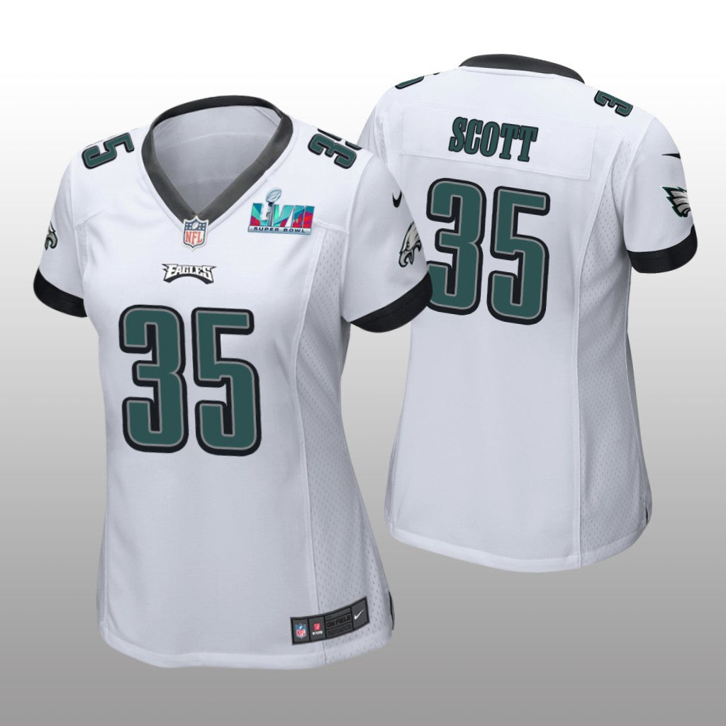 Philadelphia Eagles Boston Scott White Game Jersey Super Bowl LVII Women's