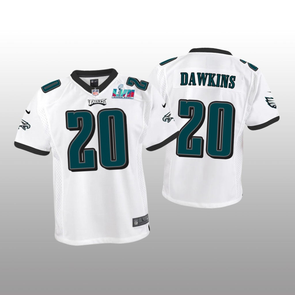 Philadelphia Eagles Brian Dawkins White Game Jersey Super Bowl LVII Youth