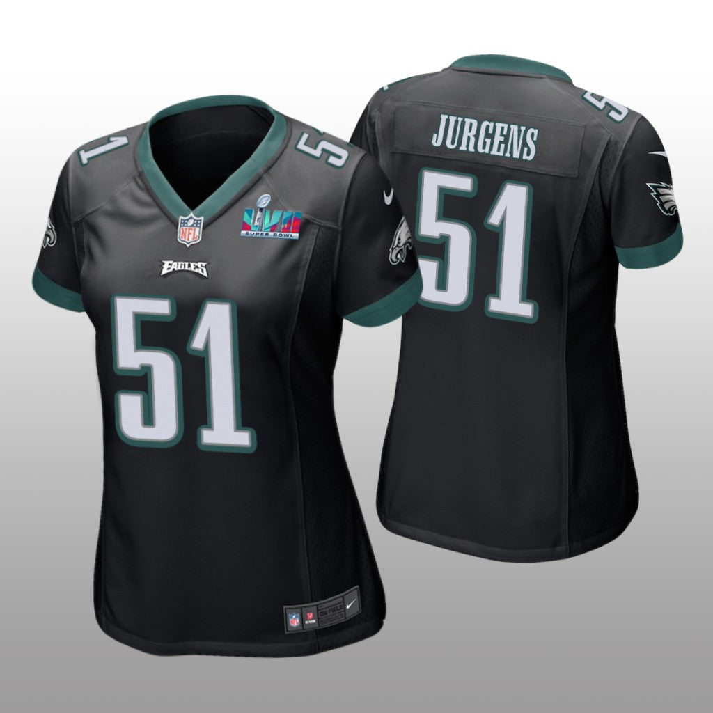 Philadelphia Eagles Cam Jurgens Black Game Jersey Super Bowl LVII Women's