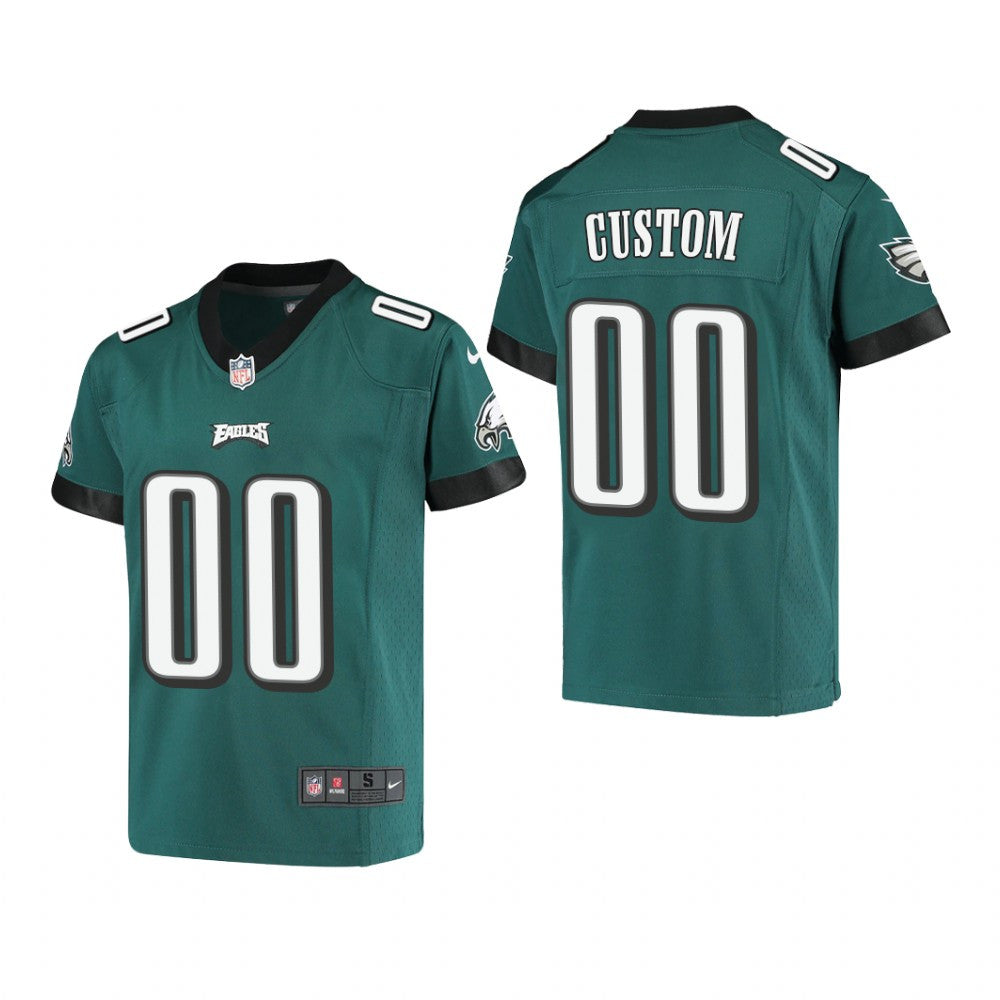 Philadelphia Eagles Custom Midnight Green Jersey Game Youth