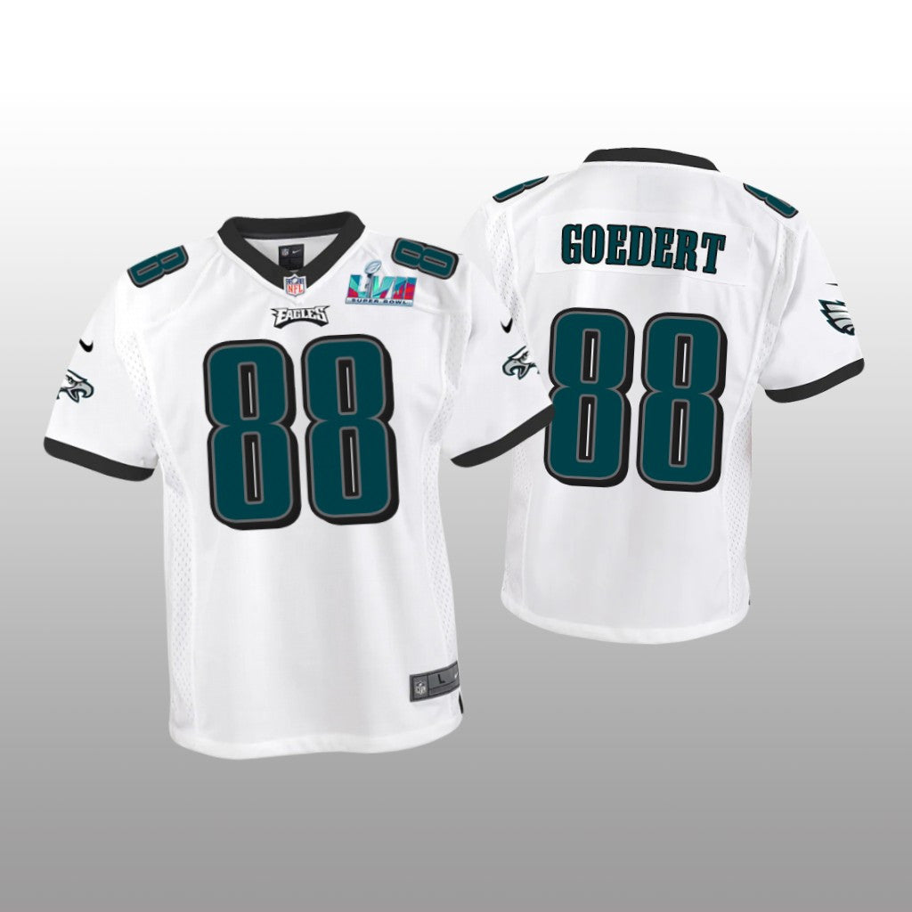 Philadelphia Eagles Dallas Goedert White Game Jersey Super Bowl LVII Youth