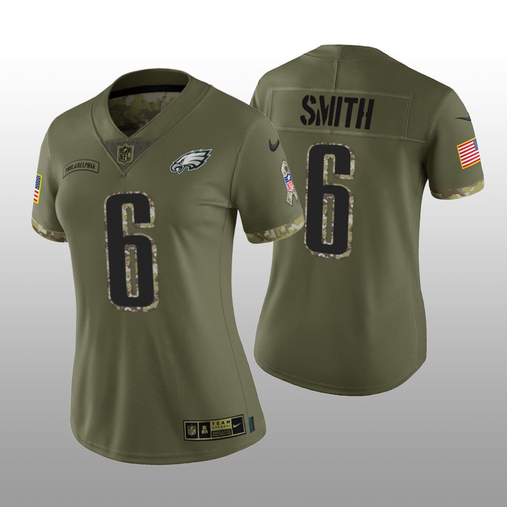 Philadelphia Eagles DeVonta Smith Olive Limited Jersey Salute To Service Women's