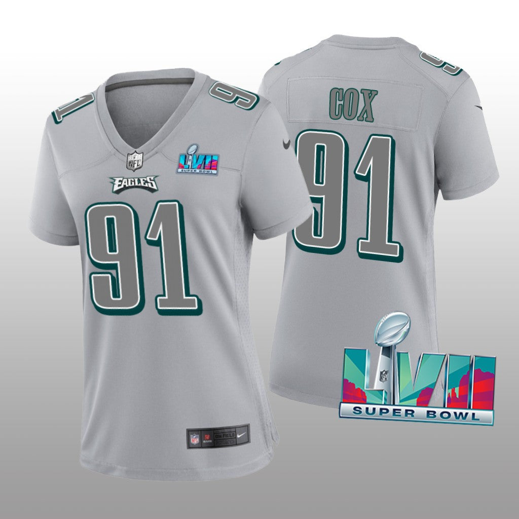 Philadelphia Eagles Fletcher Cox Gray Atmosphere Jersey Super Bowl LVII Women's