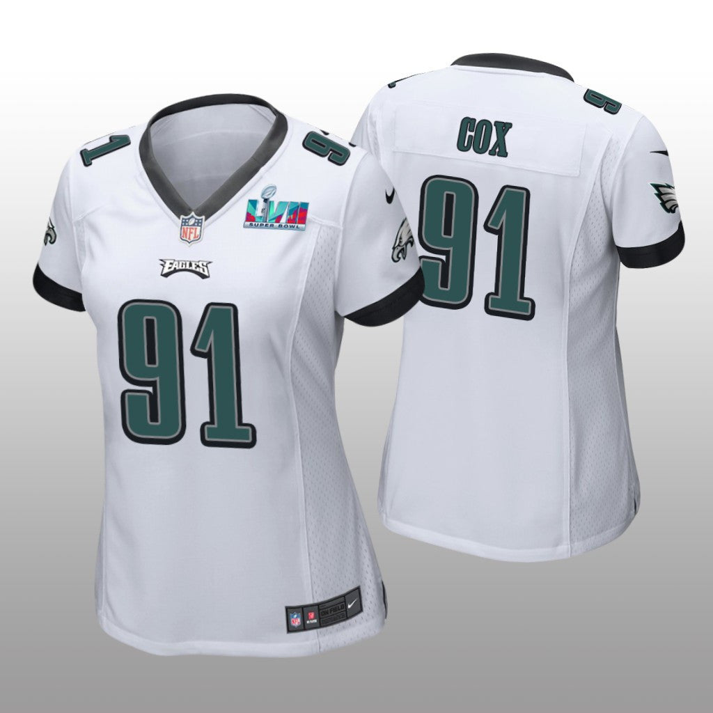 Philadelphia Eagles Fletcher Cox White Game Jersey Super Bowl LVII Women's