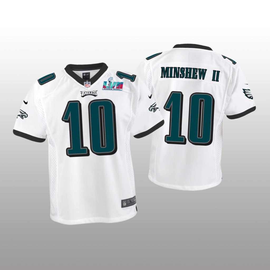 Philadelphia Eagles Gardner Minshew II White Game Jersey Super Bowl LVII Youth