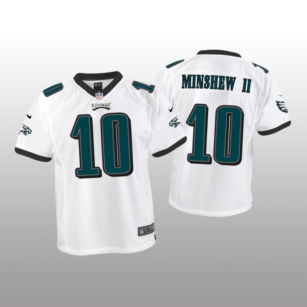 Philadelphia Eagles Gardner Minshew II White Jersey Game Youth