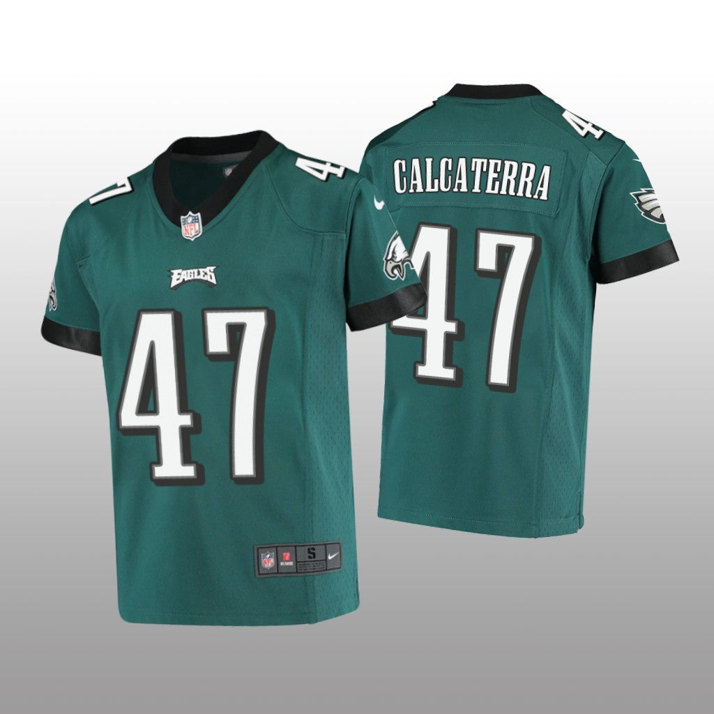 Philadelphia Eagles Grant Calcaterra Midnight Green Jersey Game Youth