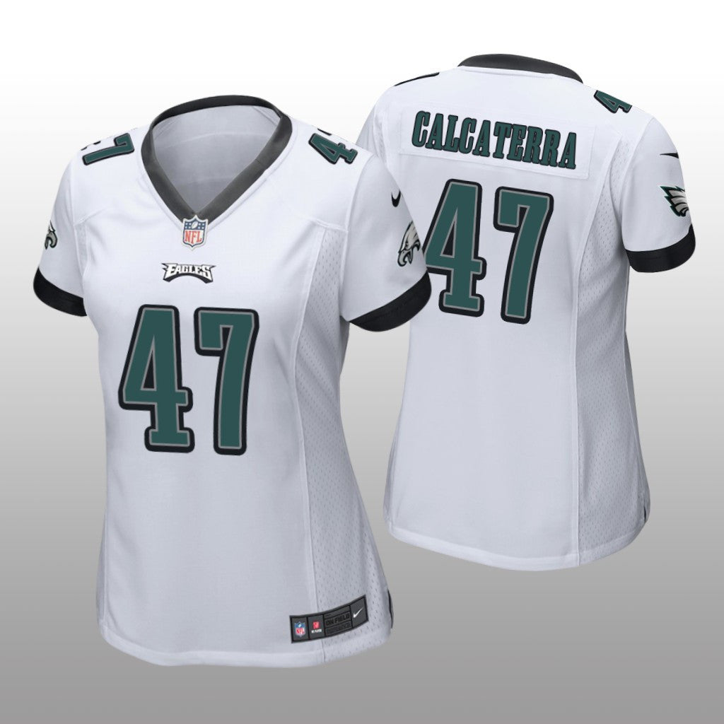 Philadelphia Eagles Grant Calcaterra White Jersey Game Women's