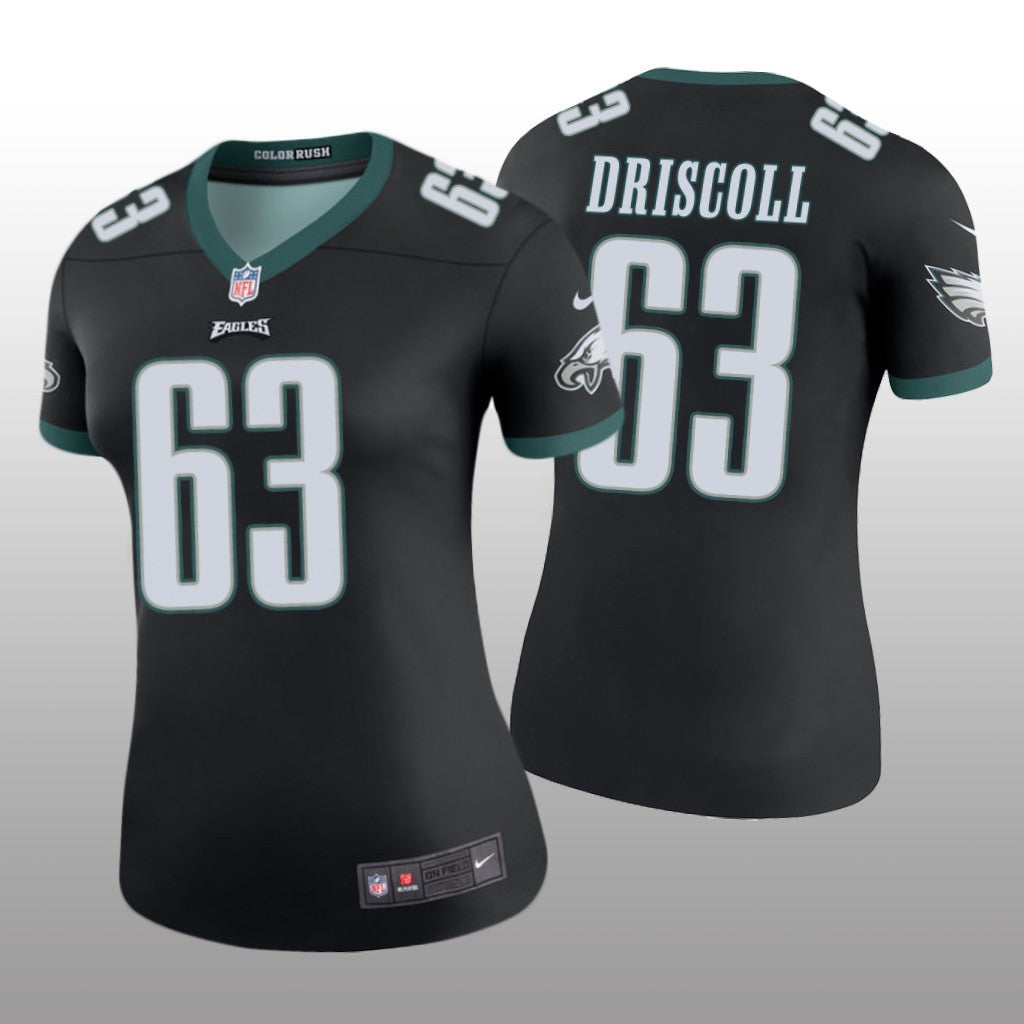Philadelphia Eagles Jack Driscoll Black Jersey Color Rush Legend Women's
