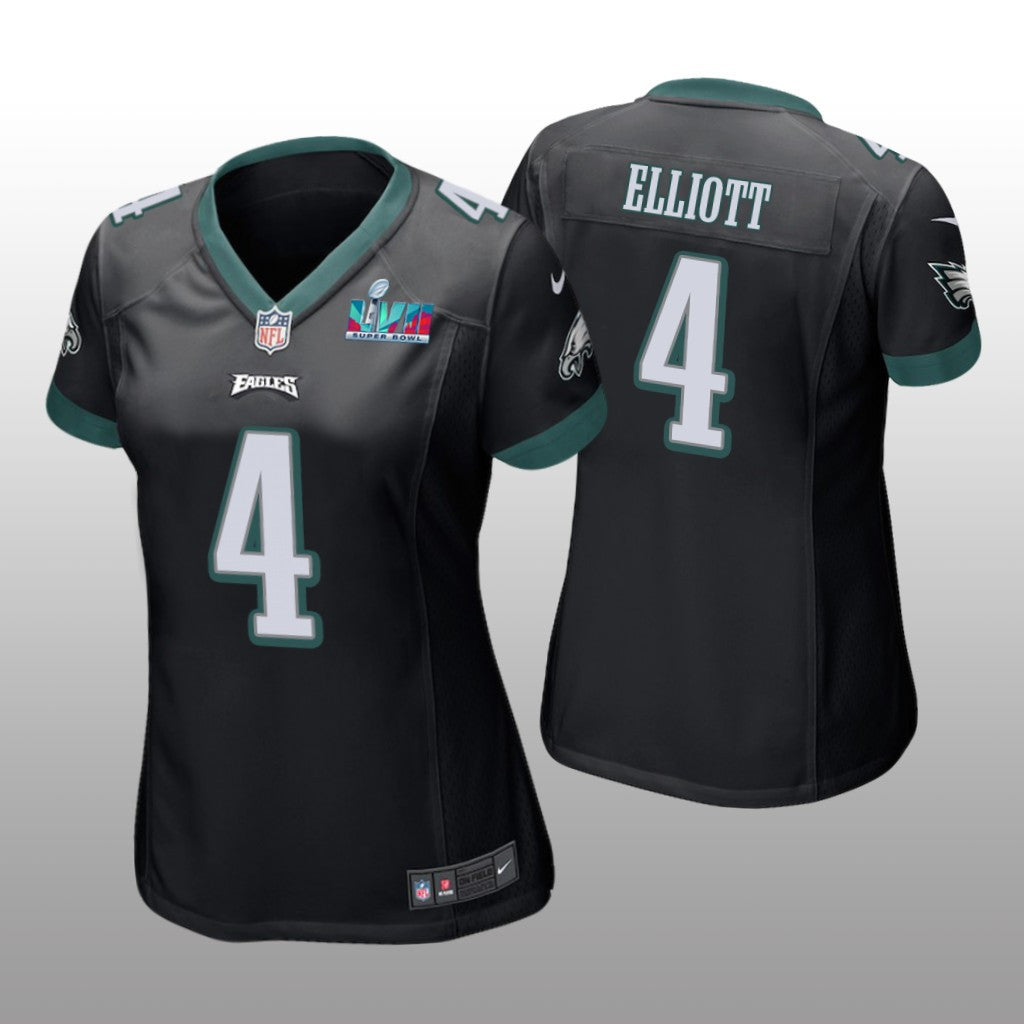 Philadelphia Eagles Jake Elliott Black Game Jersey Super Bowl LVII Women's