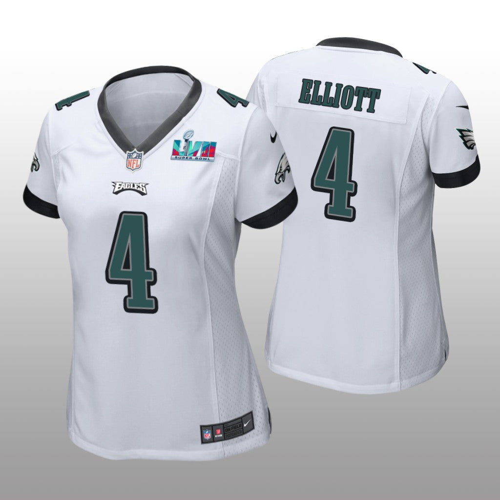 Philadelphia Eagles Jake Elliott White Game Jersey Super Bowl LVII Women's