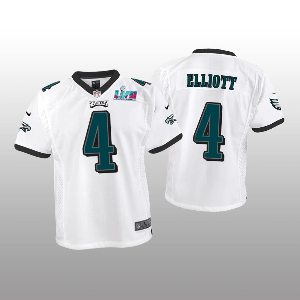 Philadelphia Eagles Jake Elliott White Game Jersey Super Bowl LVII Youth