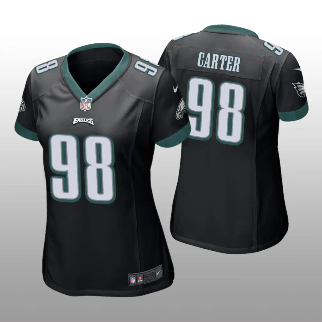 Philadelphia Eagles Jalen Carter Black Jersey Game Women's