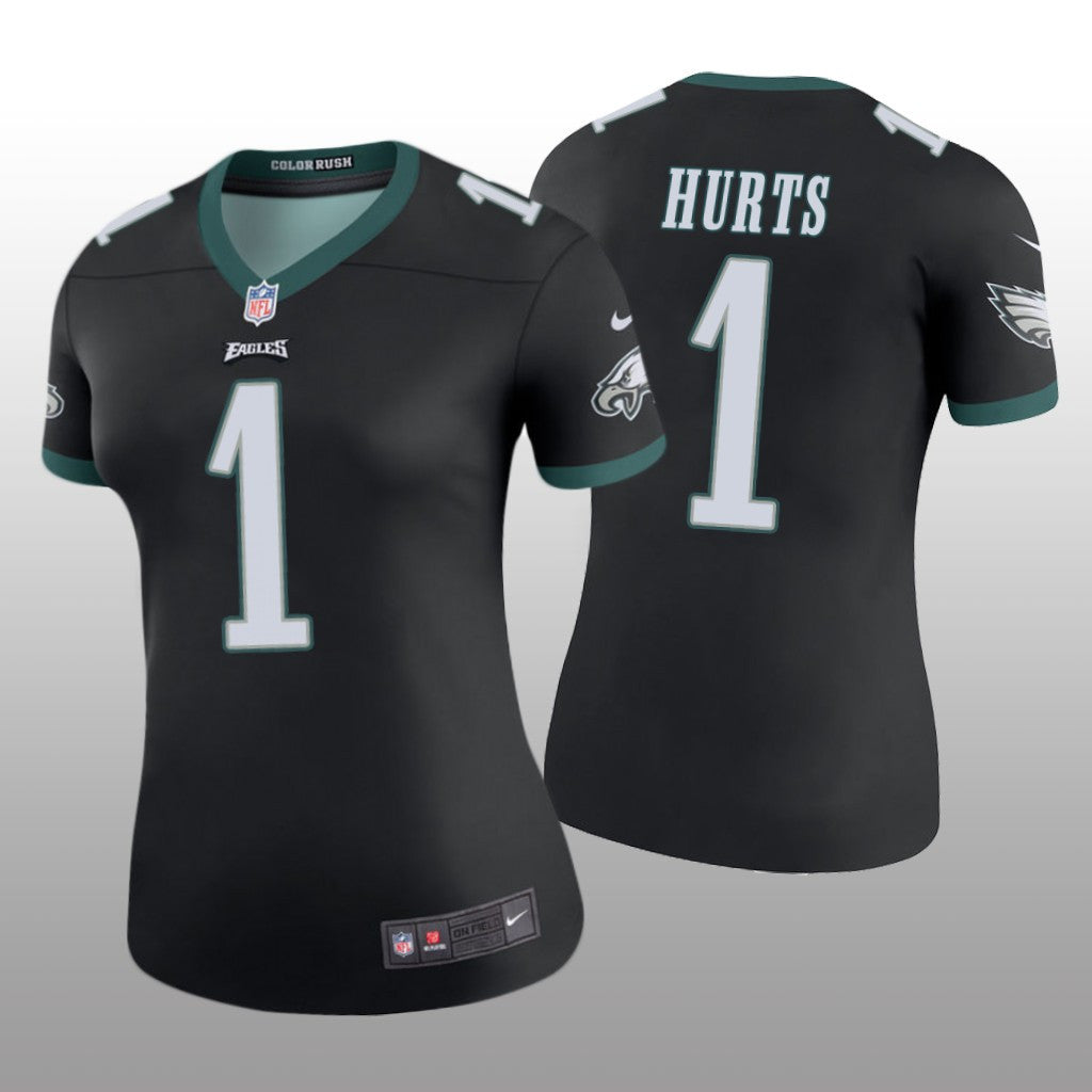 Philadelphia Eagles Jalen Hurts Black Jersey Color Rush Legend Women's