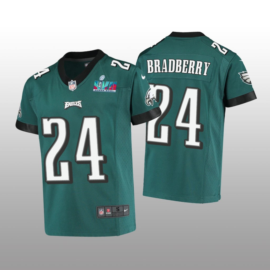 Philadelphia Eagles James Bradberry Midnight Green Game Jersey Super Bowl LVII Youth