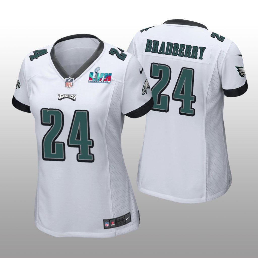 Philadelphia Eagles James Bradberry White Game Jersey Super Bowl LVII Women's