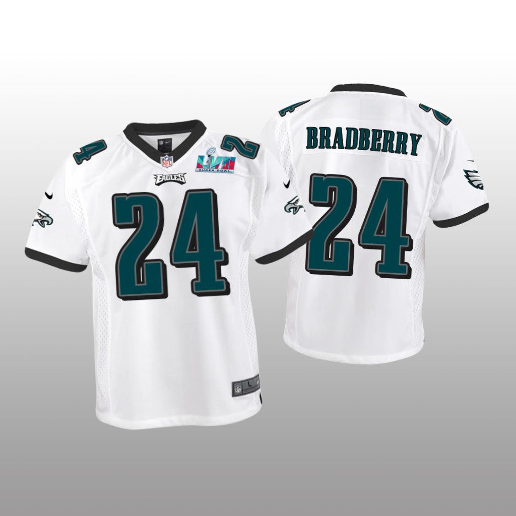 Philadelphia Eagles James Bradberry White Game Jersey Super Bowl LVII Youth