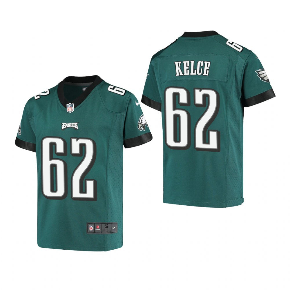 Philadelphia Eagles Jason Kelce Midnight Green Jersey Game Youth