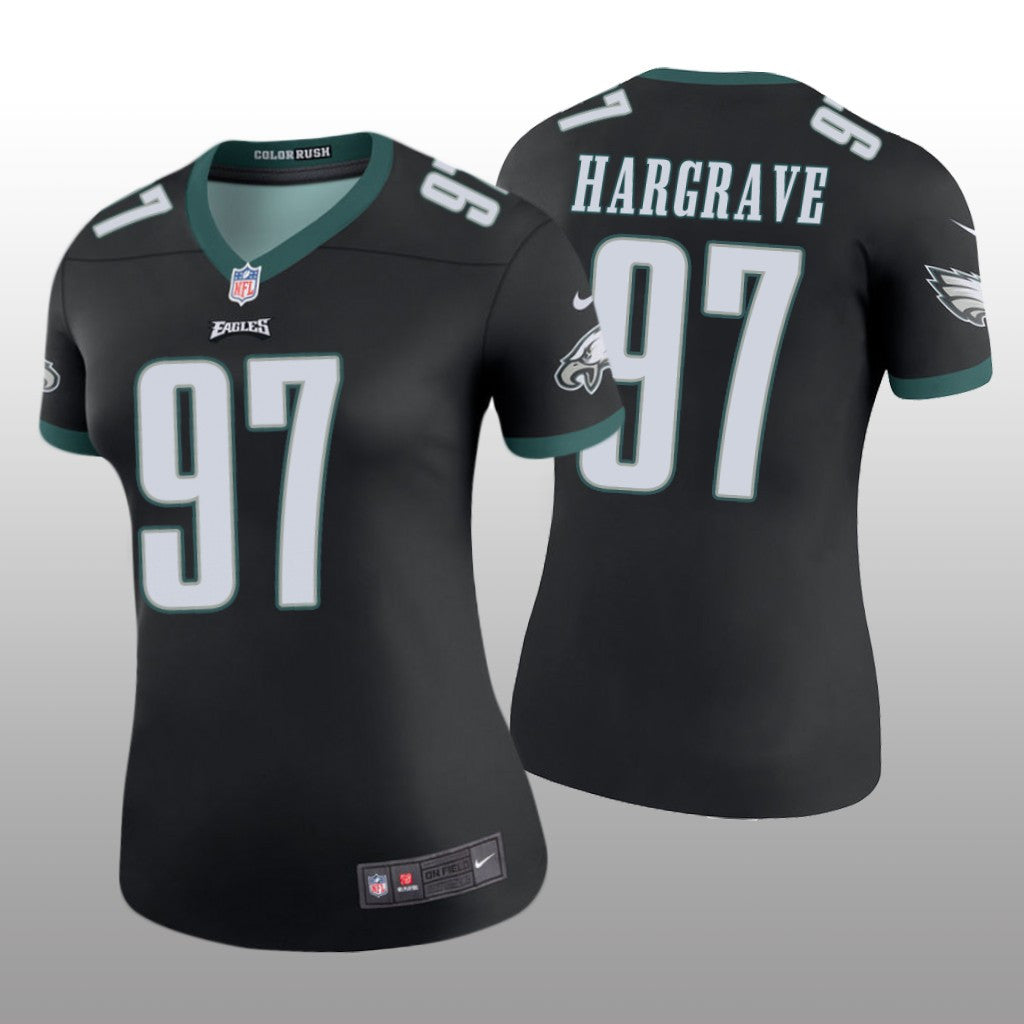 Philadelphia Eagles Javon Hargrave Black Jersey Color Rush Legend Women's