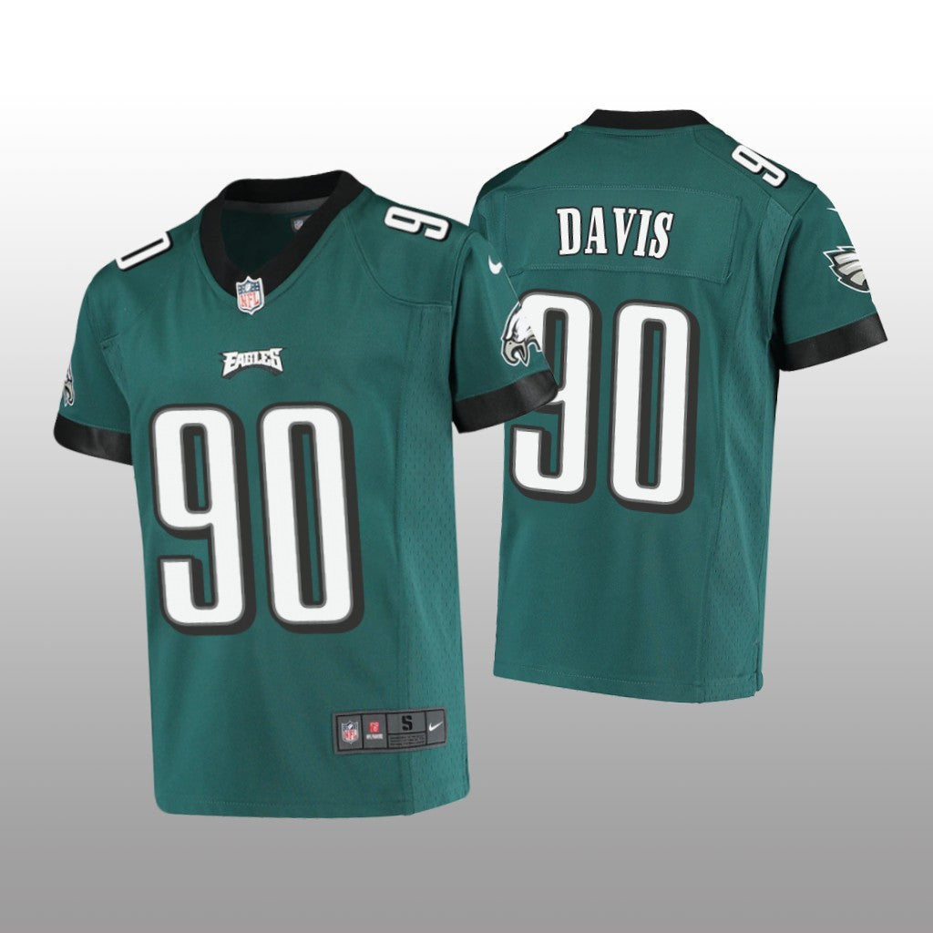 Philadelphia Eagles Jordan Davis Midnight Green Jersey Game Youth