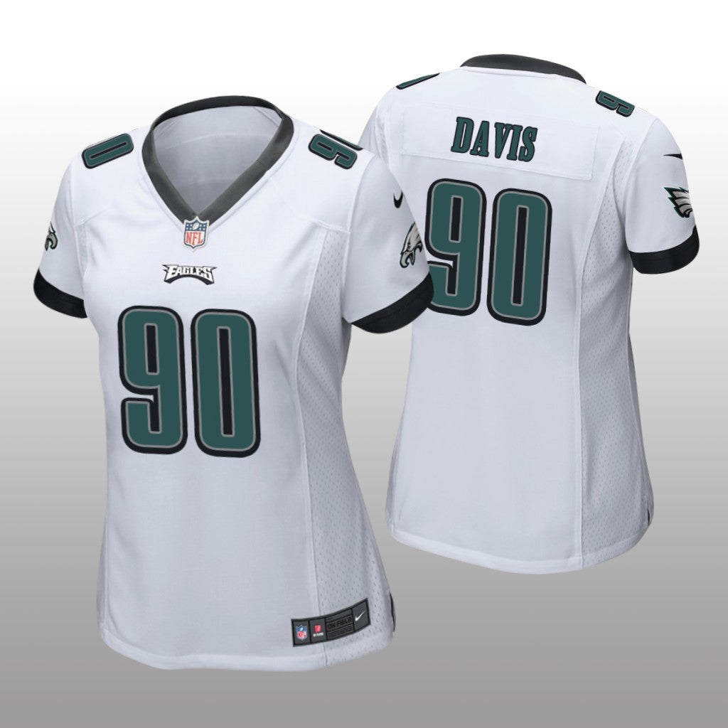 Philadelphia Eagles Jordan Davis White Jersey Game Women's