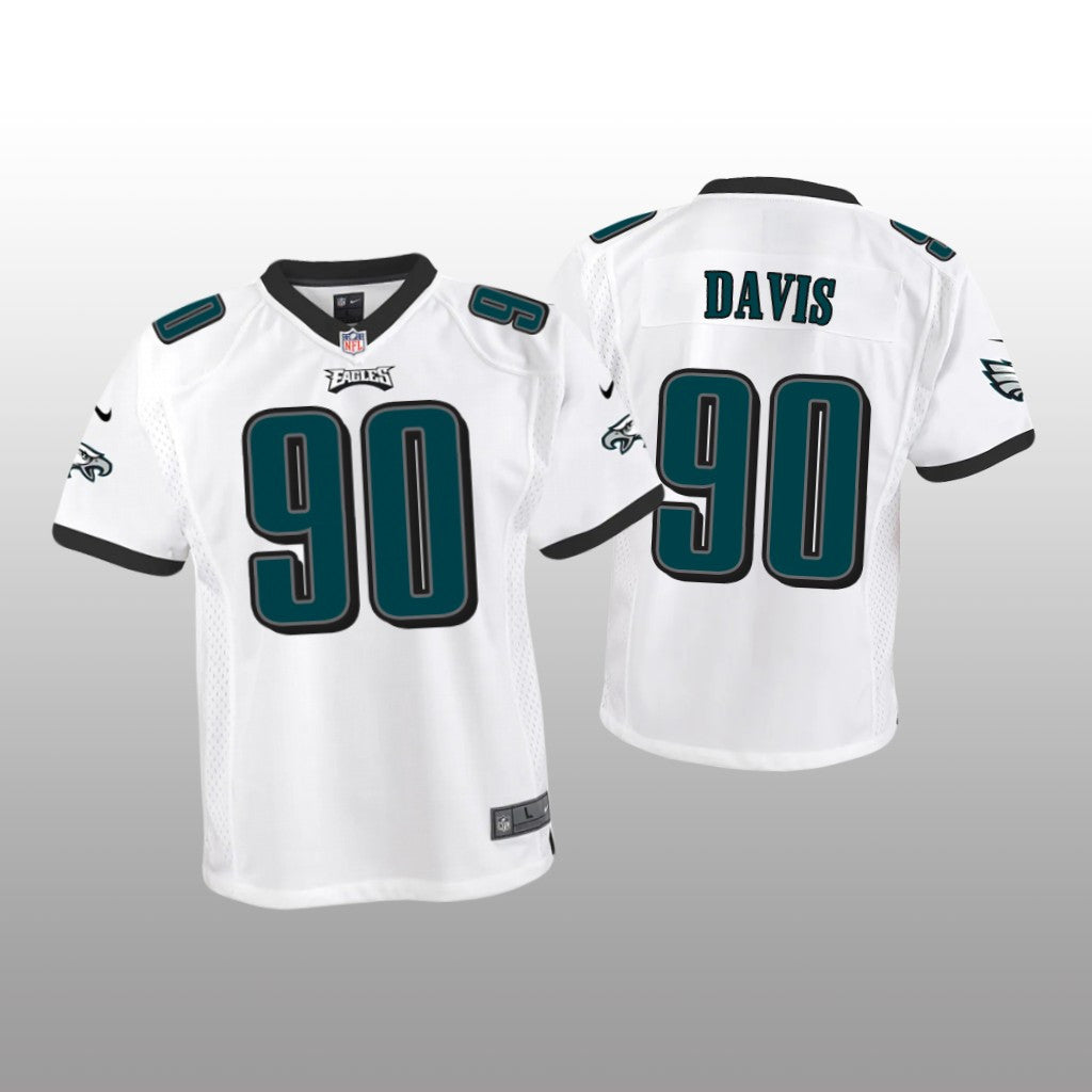 Philadelphia Eagles Jordan Davis White Jersey Game Youth