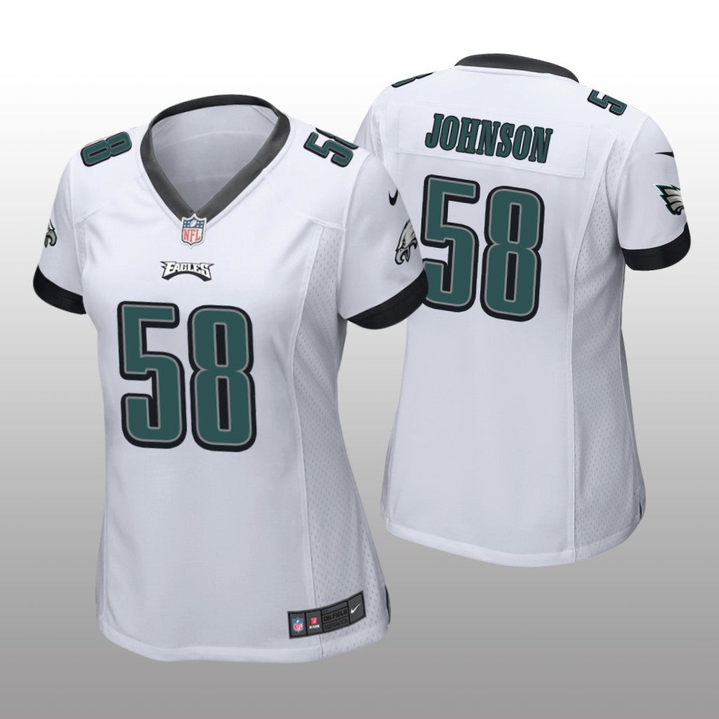 Philadelphia Eagles Kyron Johnson White Jersey Game Women's