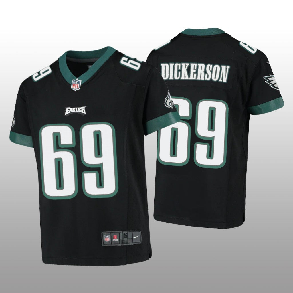 Philadelphia Eagles Landon Dickerson Black Jersey Game Youth