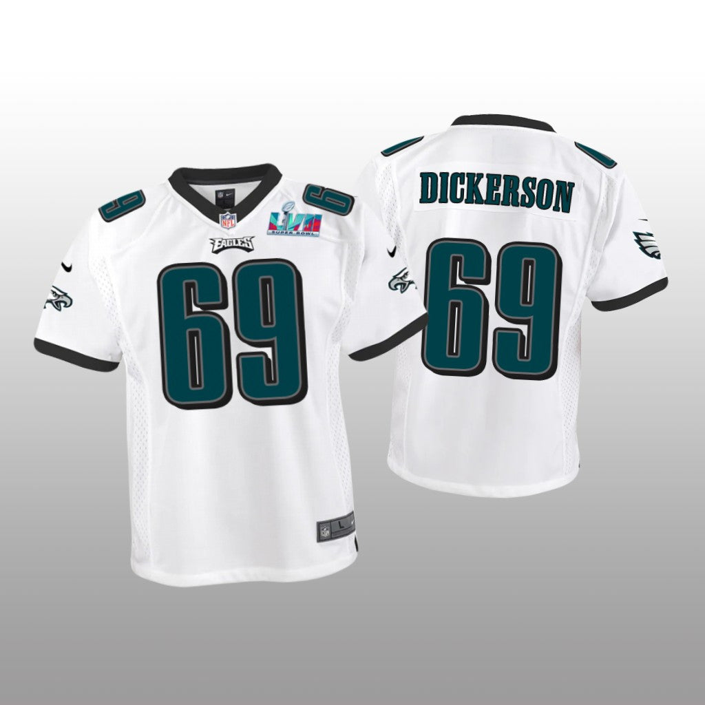 Philadelphia Eagles Landon Dickerson White Game Jersey Super Bowl LVII Youth
