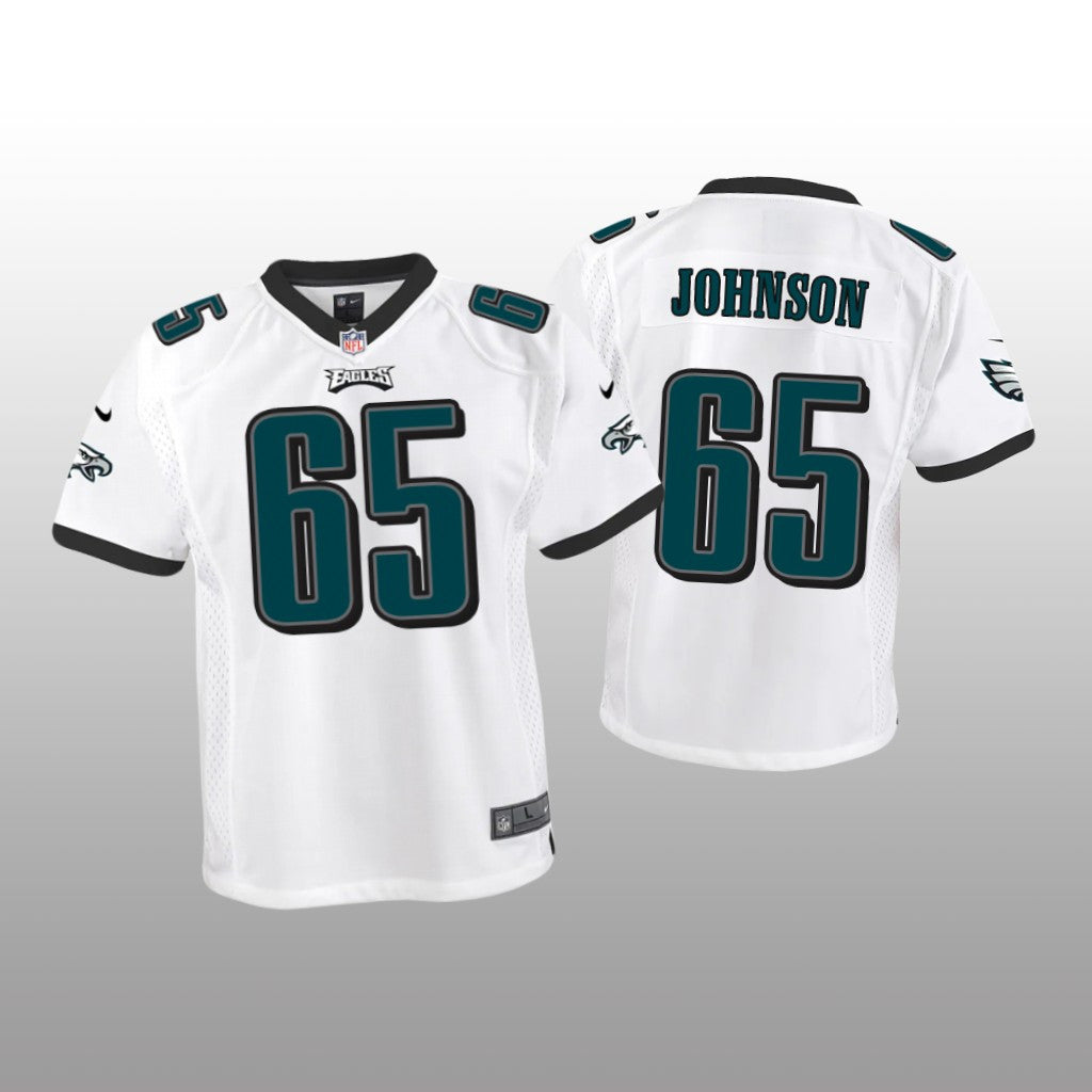 Philadelphia Eagles Lane Johnson White Jersey Game Youth