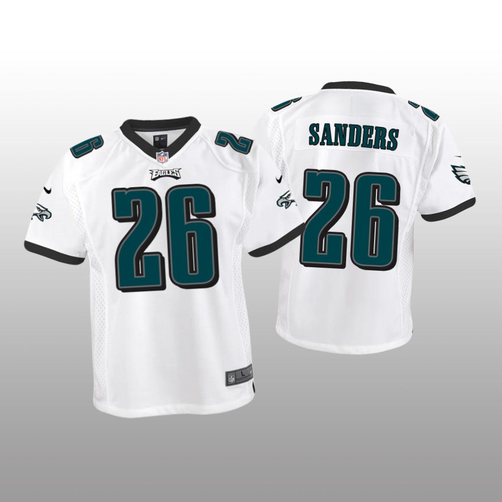 Philadelphia Eagles Miles Sanders White Jersey Game Youth