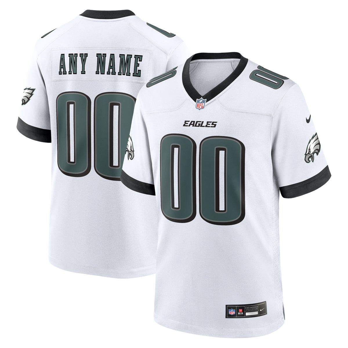 Philadelphia Eagles Nike Custom Game Jersey White