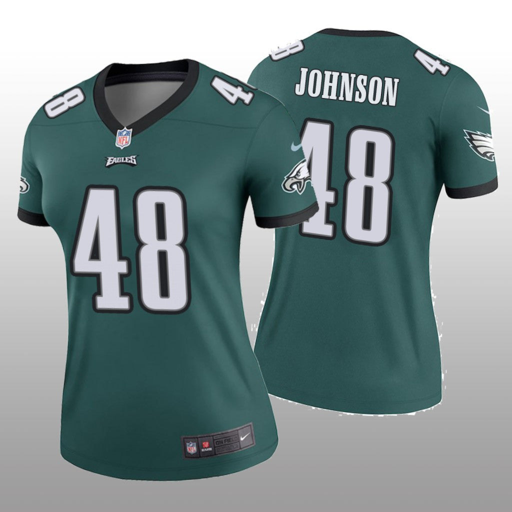 Philadelphia Eagles Patrick Johnson Green Jersey Legend Women's