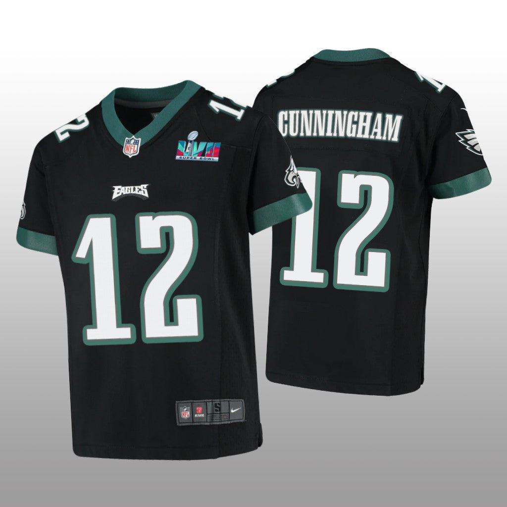 Philadelphia Eagles Randall Cunningham Black Game Jersey Super Bowl LVII Youth