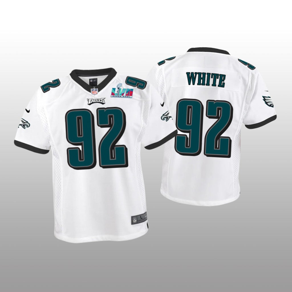 Philadelphia Eagles Reggie White White Game Jersey Super Bowl LVII Youth