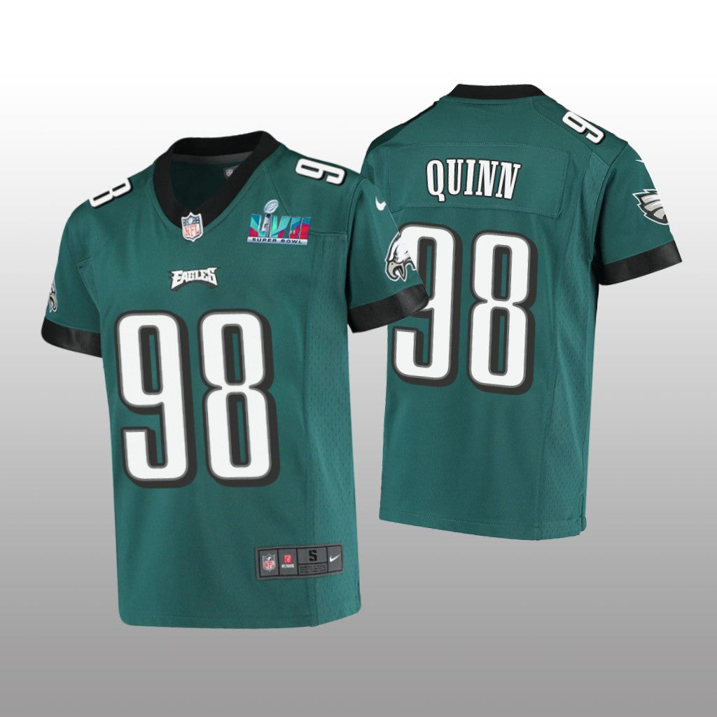 Philadelphia Eagles Robert Quinn Midnight Green Game Jersey Super Bowl LVII Youth