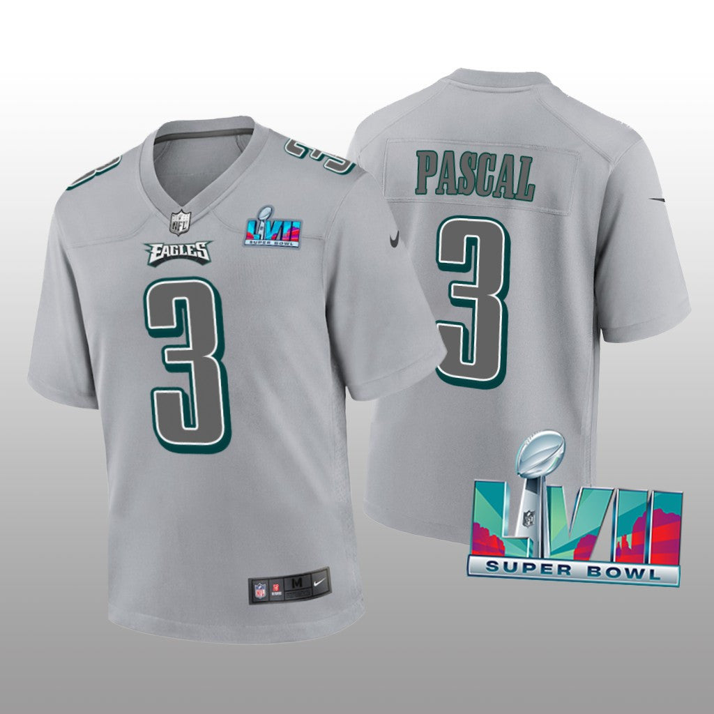 Philadelphia Eagles Zach Pascal Gray Atmosphere Jersey Super Bowl LVII Youth