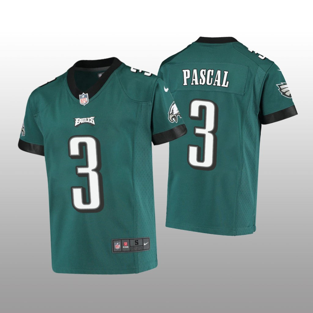 Philadelphia Eagles Zach Pascal Midnight Green Jersey Game Youth