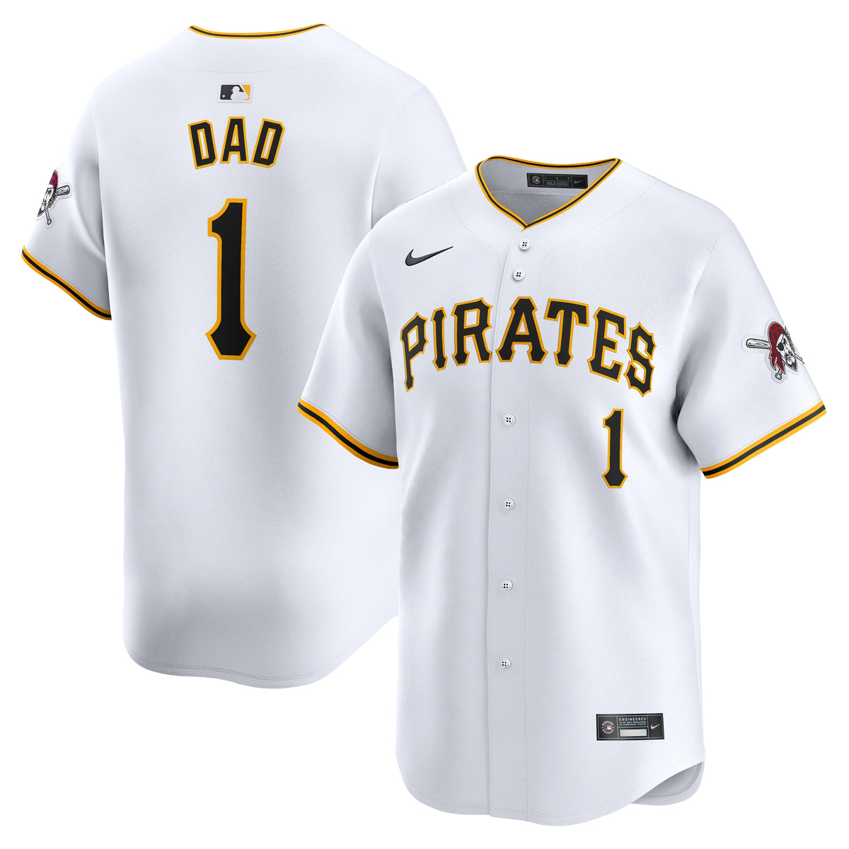 Pittsburgh Pirates Nike #1 Dad Home Limited Jersey White