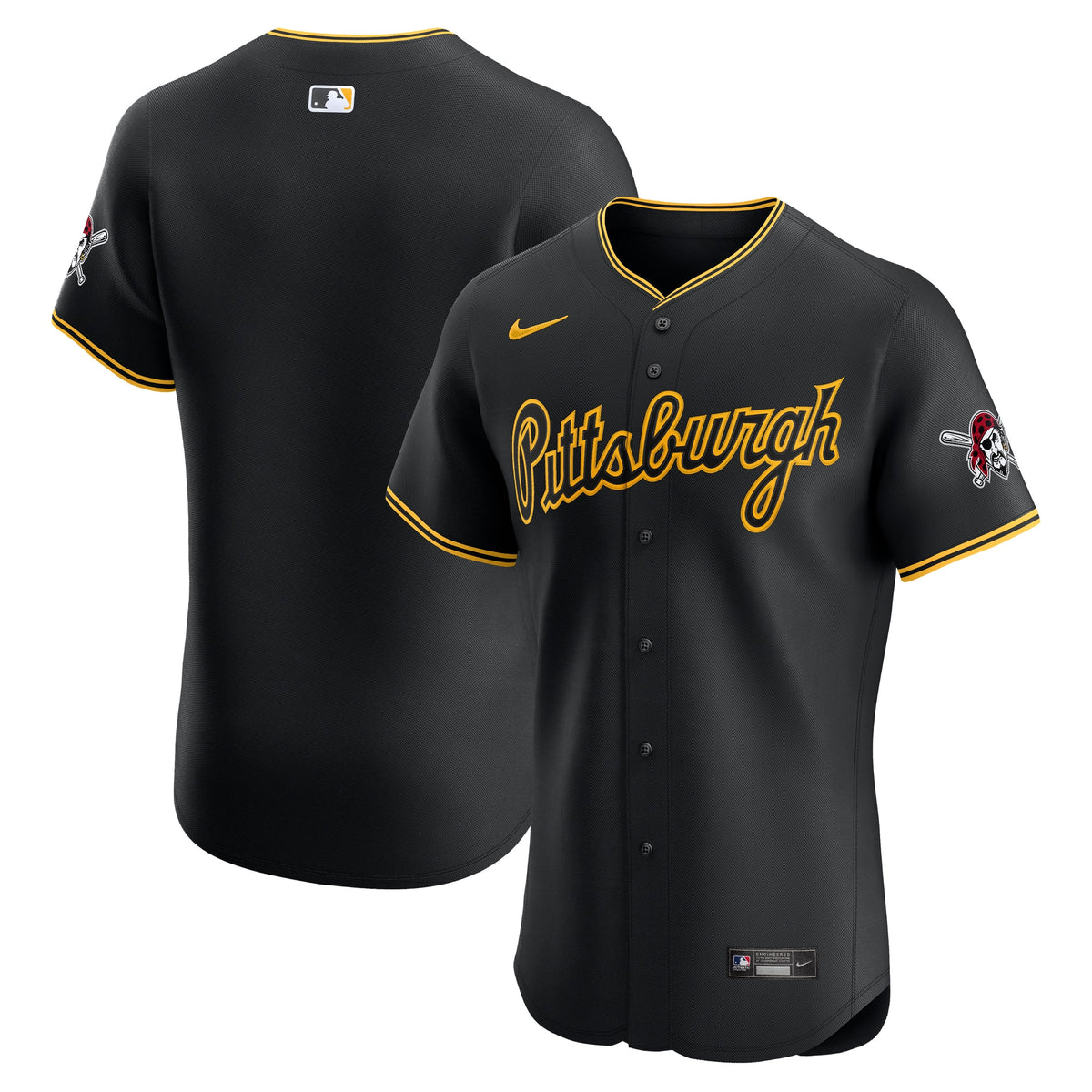 Pittsburgh Pirates Nike Alternate Vapor Premier Elite Patch Jersey Black