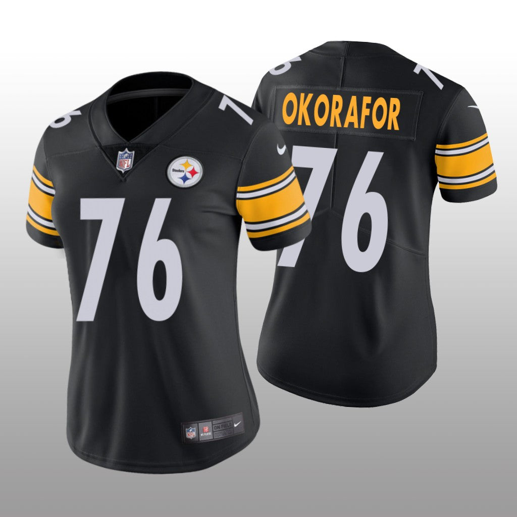 Pittsburgh Steelers #76 Black Chukwuma Okorafor Game Jersey Women
