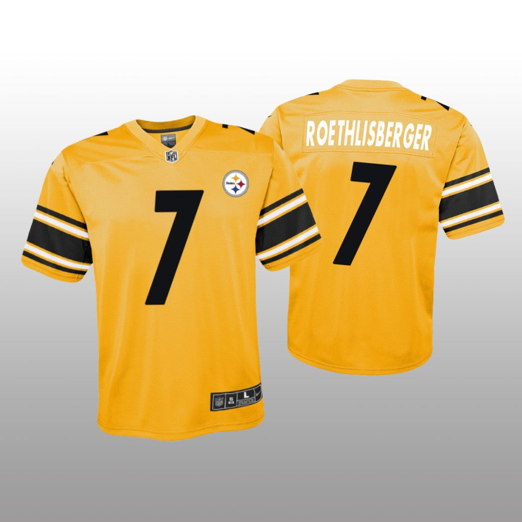 Pittsburgh Steelers Ben Roethlisberger Gold Jersey Inverted Game Youth