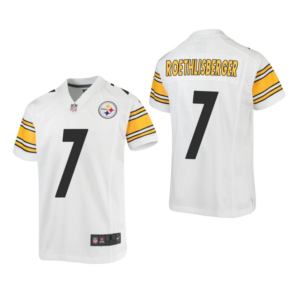 Pittsburgh Steelers Ben Roethlisberger White Jersey Game Youth
